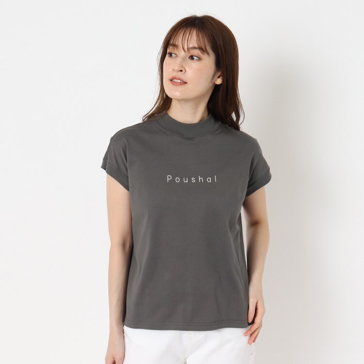 ポーシャル(poushal)の【洗える】フレンチスリーブ＆ちょびハイネックTシャツ Ｔシャツ