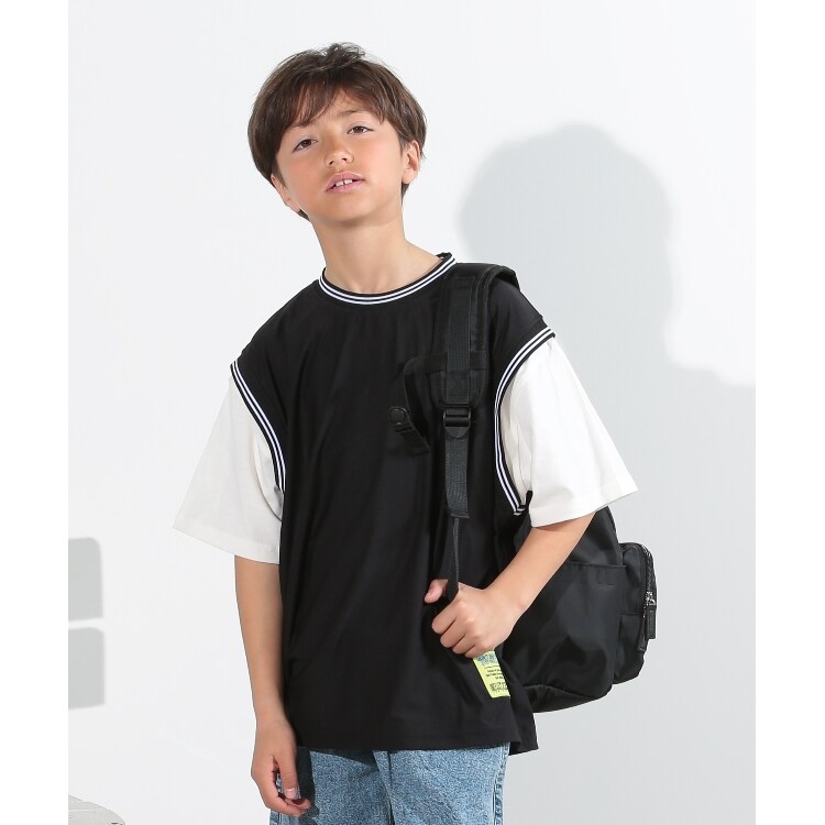 シューラルー /キッズ(SHOO・LA・RUE/Kids)の【110-140cm】ユニフォーム風レイヤードTシャツ