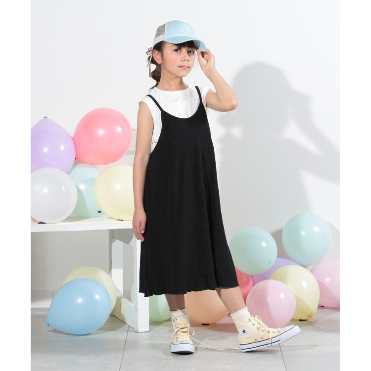 シューラルー /キッズ(SHOO・LA・RUE/Kids)の【110-140cm/2点セット】カット楊柳キャミワンピース＋ノースリーブT