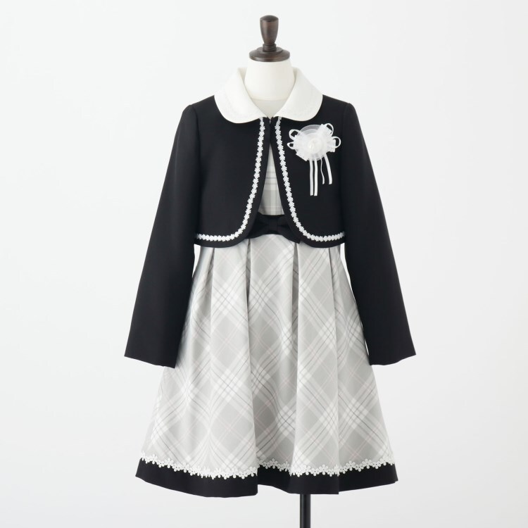 シューラルー /キッズ(SHOO・LA・RUE/Kids)の【セレモニー/入卒/3点セット】ボレロ付きチェックワンピース ミドルワンピース