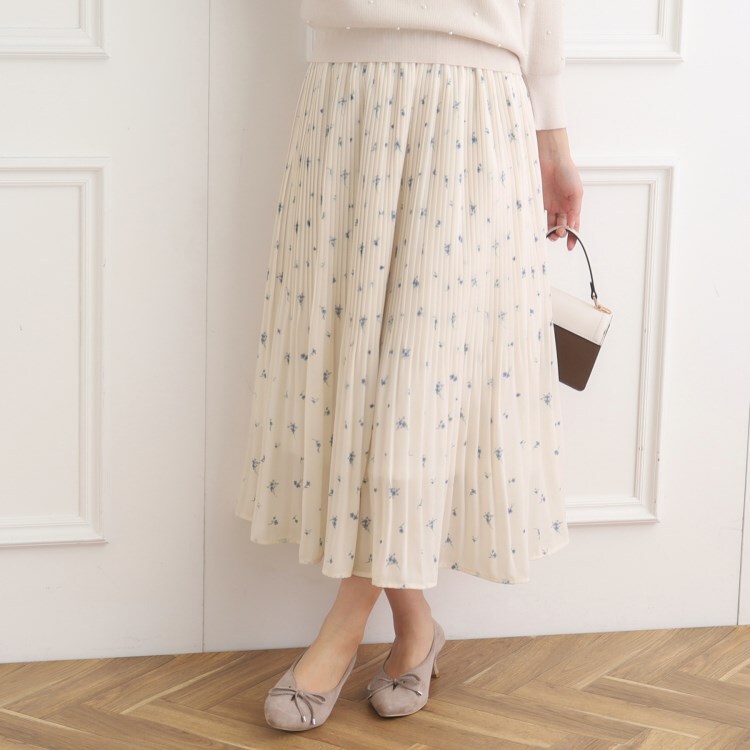 クチュールブローチ(Couture Brooch)の花柄プリーツスカート ミモレスカート