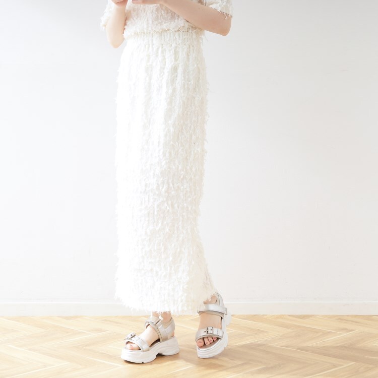 クチュールブローチ(Couture Brooch)のフリンジカットタイトスカート マキシ・ロングスカート