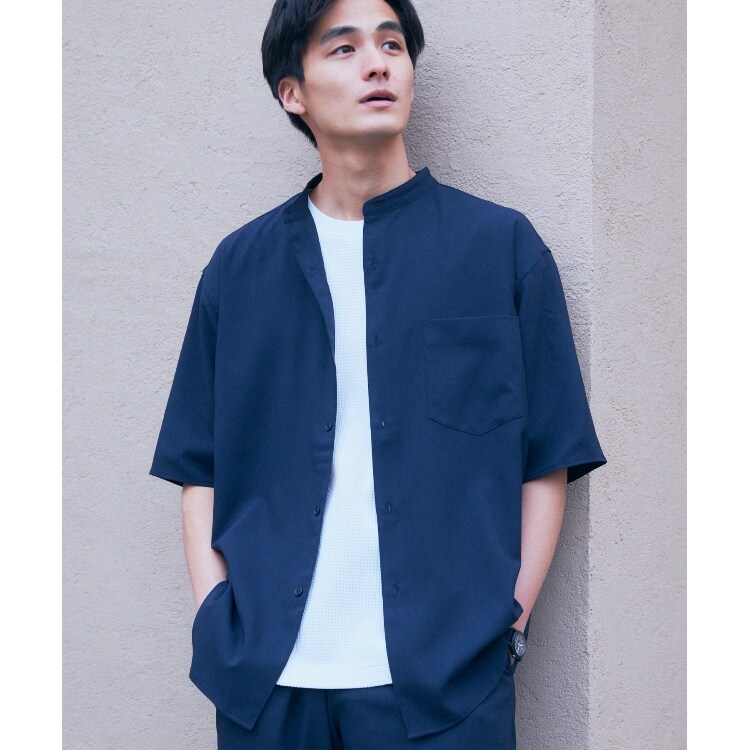 ザ ショップ ティーケー（メンズ）(THE SHOP TK(Men))の【セットアップ可】テクリーノバンドカラー半袖シャツ