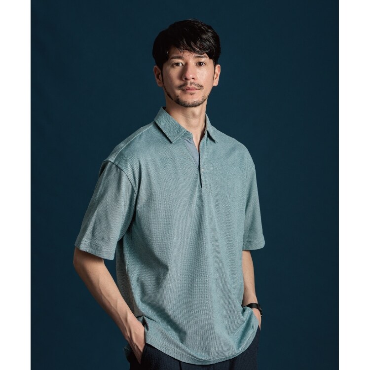 ザ ショップ ティーケー（メンズ）(THE SHOP TK(Men))のシャンブレースキッパーポロシャツ ポロシャツ