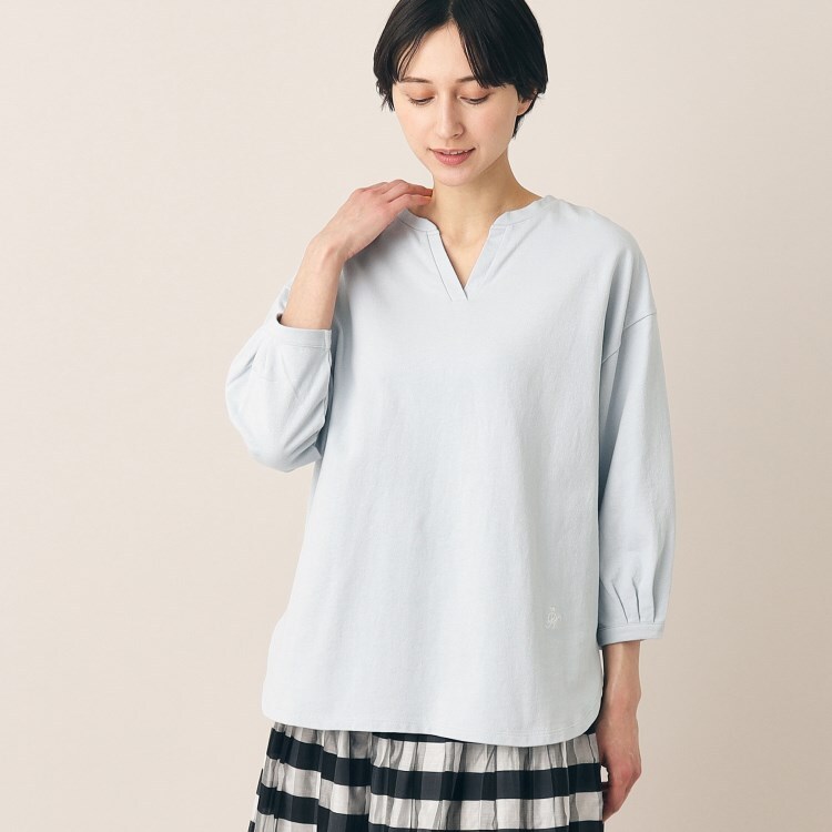 デッサン(レディース)(Dessin(Ladies))の【洗える】スキッパー5分袖カットソー（XS～L） カットソー