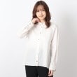 ポーシャル(poushal)の【洗える】バックタックフレアテイルシャツ オフホワイト(003)