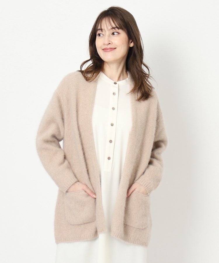 BEIGE, フォックス混カーディガン