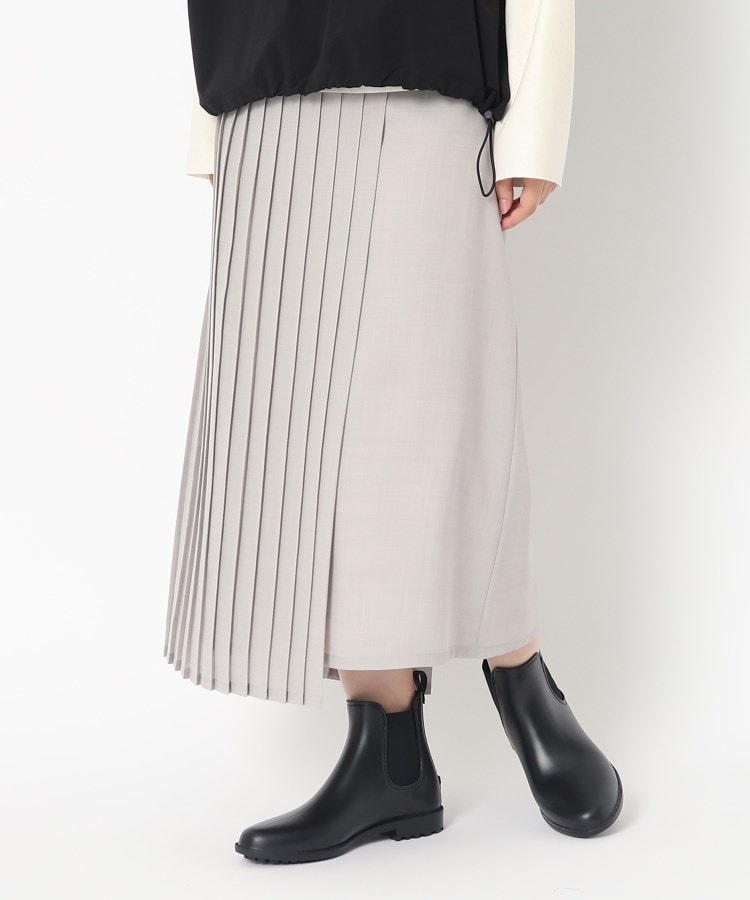 ポーシャル(poushal)の【巻きスカート風】デザインスカート ライトグレー(011)