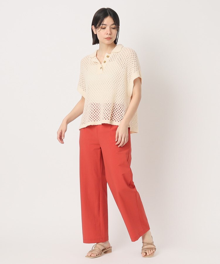 ポーシャル(poushal)のパイルメッシュ風ニットポロTシャツ14