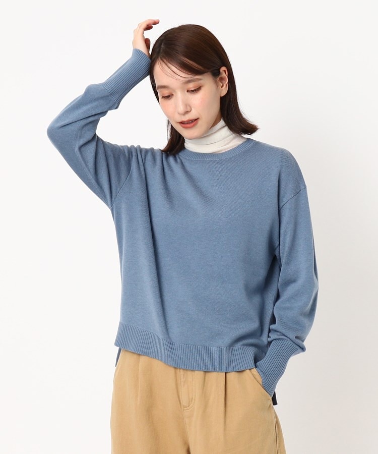 ポーシャル(poushal)の【ベーシック丸首】前後差プルオーバーニット11