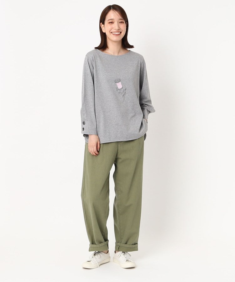 ポーシャル(poushal)の【洗える・袖コンシャス】糸巻きプリントプルオーバージャージ14