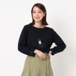 ポーシャル(poushal)の【洗える・袖コンシャス】糸巻きプリントプルオーバージャージ ネイビー(095)
