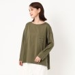 ポーシャル(poushal)の【洗える・長袖コットン】ニッコリマークポイントプルオーバージャージ カーキ(028)
