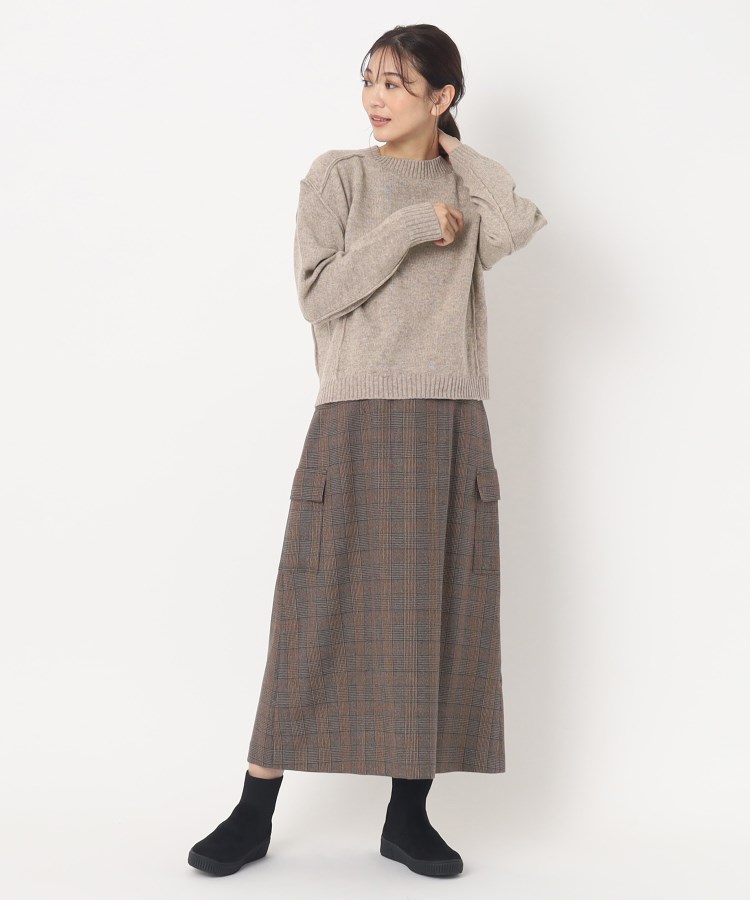 ポーシャル(poushal)の【丸首】成形編みシンプルプルオーバーニット13