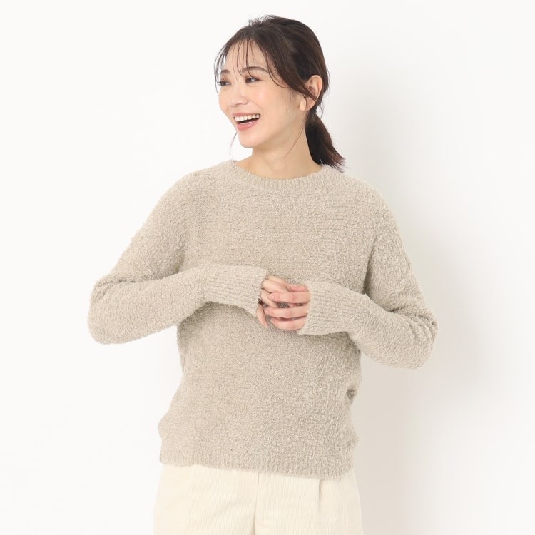 ポーシャル(poushal)の【コットンフェザー】丸首プルオーバーニット ニット/セーター
