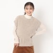ポーシャル(poushal)の【コットンフェザー】ポケットポイントニットベスト ベージュ(052)