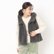 ポーシャル(poushal)の【フェイクファー】フード付きベスト チャコールグレー(014)