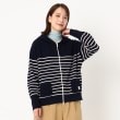 ポーシャル(poushal)のミニポケットポイントニットパーカ ネイビー(395)