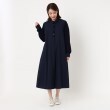 ポーシャル(poushal)の【異素材使い】袖ニット×シャツワンピース ネイビー(095)
