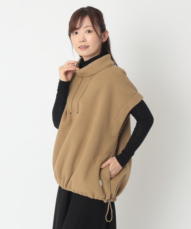 ポーシャル(poushal)の【洗える】ハイネックゆったりフリースベスト13
