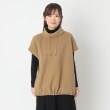 ポーシャル(poushal)の【洗える】ハイネックゆったりフリースベスト ピンクベージュ(053)