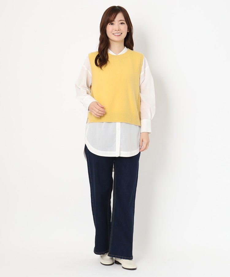 ポーシャル(poushal)の【カシミヤ混】丸首シンプルニットベスト20