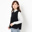 ポーシャル(poushal)の【カシミヤ混】丸首シンプルニットベスト ブラック(019)