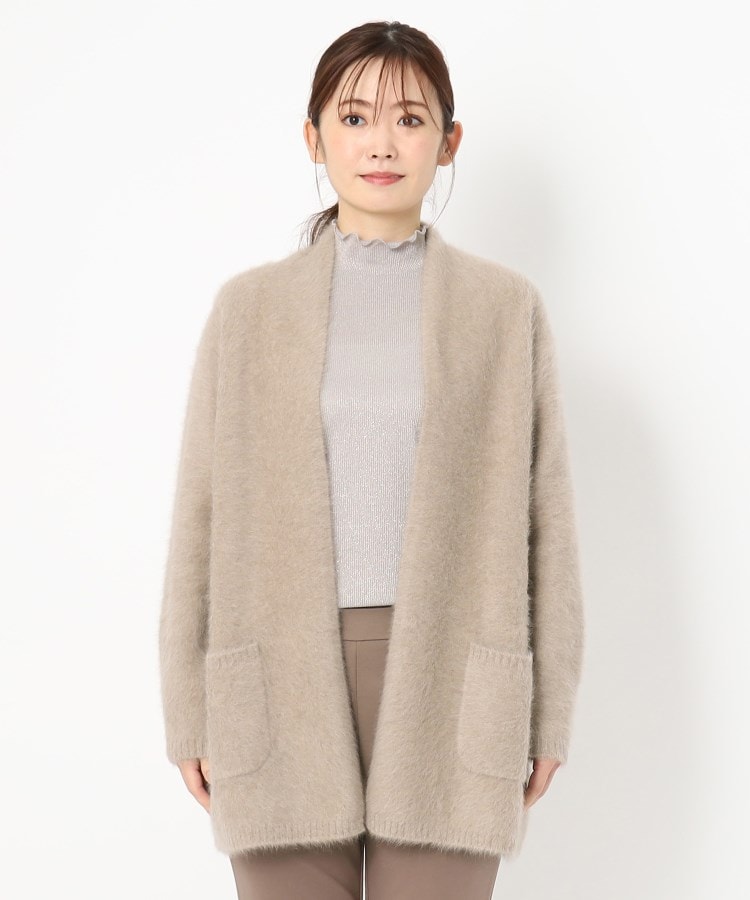 フォックス・カシミヤブレンド】ふわふわロングカーディガン フォックス・カシミヤブレンド】ふわふわロングカーディガン