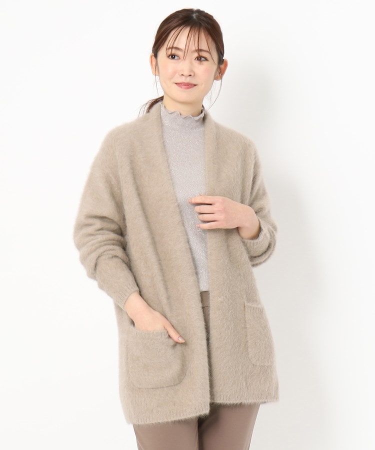 フォックス・カシミヤブレンド】ふわふわロングカーディガン フォックス・カシミヤブレンド】ふわふわロングカーディガン