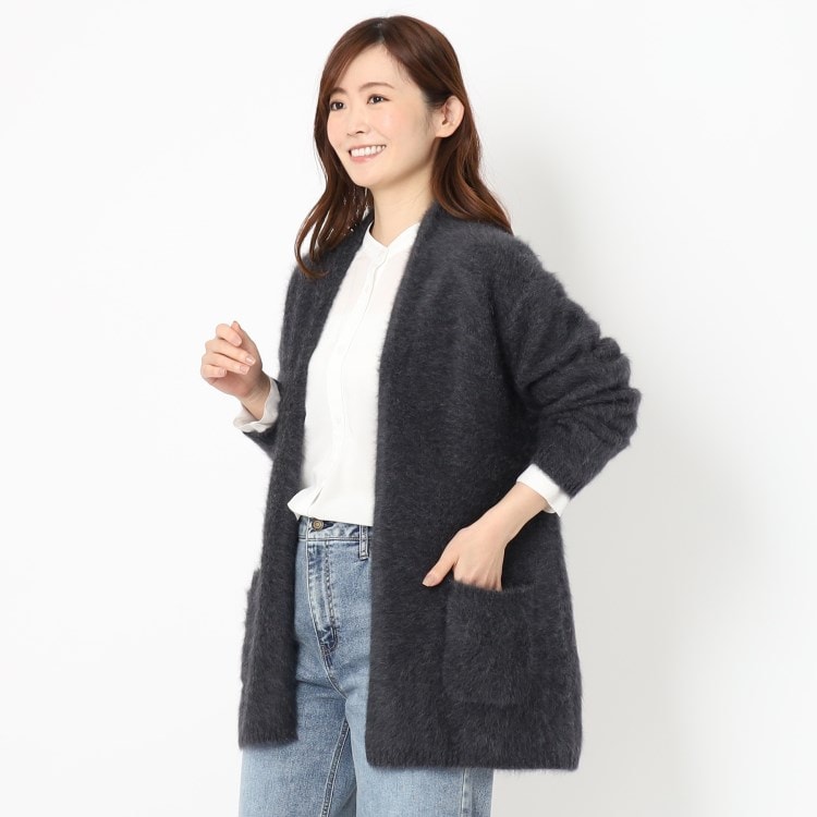 フォックス・カシミヤブレンド】ふわふわロングカーディガン フォックス・カシミヤブレンド】ふわふわロングカーディガン
