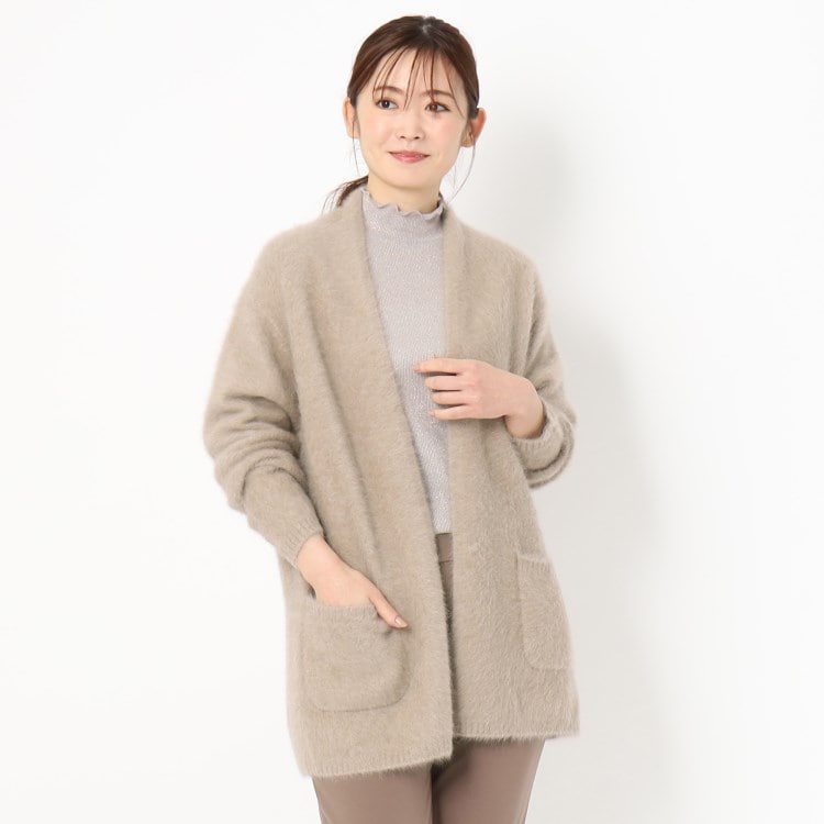 フォックス・カシミヤブレンド】ふわふわロングカーディガン フォックス・カシミヤブレンド】ふわふわロングカーディガン