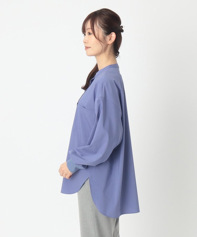 ポーシャル(poushal)の【洗える・袖口リブ・袖コンシャス】前後差ブラウス2