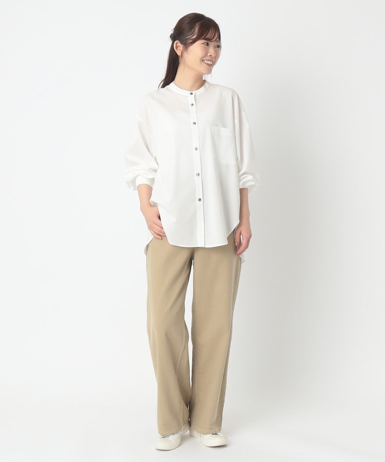 ポーシャル(poushal)の【洗える・袖口リブ・袖コンシャス】前後差ブラウス9