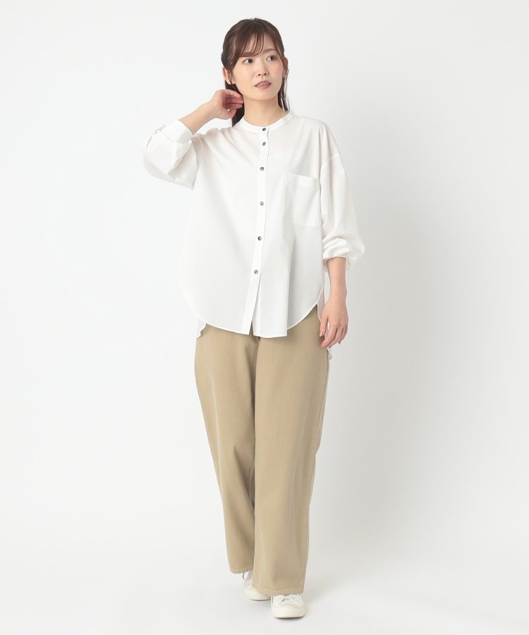 ポーシャル(poushal)の【洗える・袖口リブ・袖コンシャス】前後差ブラウス10