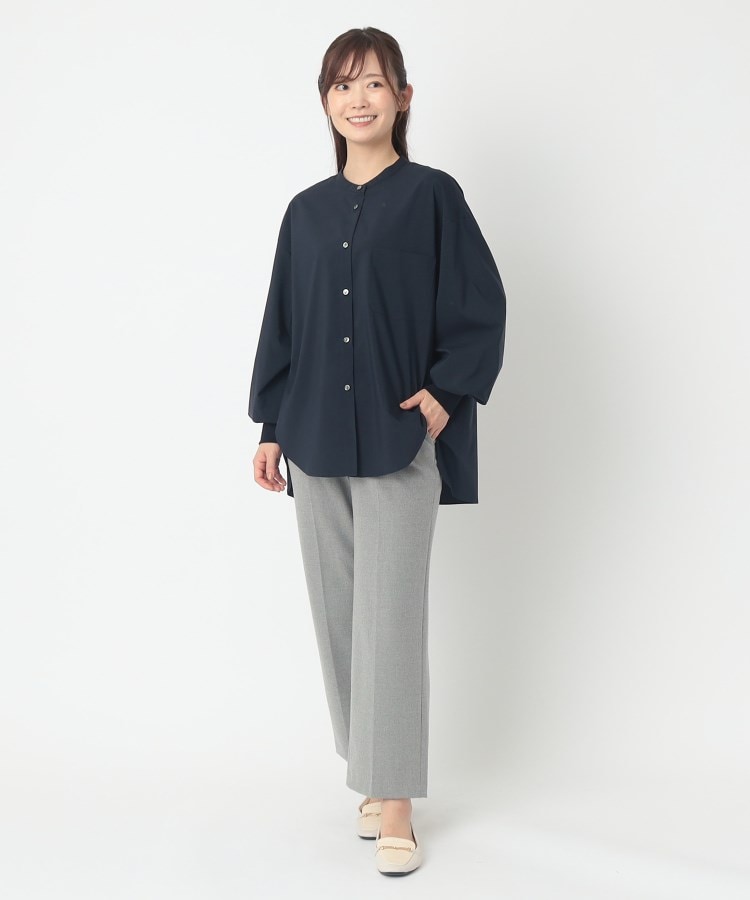 ポーシャル(poushal)の【洗える・袖口リブ・袖コンシャス】前後差ブラウス17