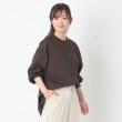 ポーシャル(poushal)の【洗える・袖口リブ・袖コンシャス】前後差ブラウス ブラウン(044)