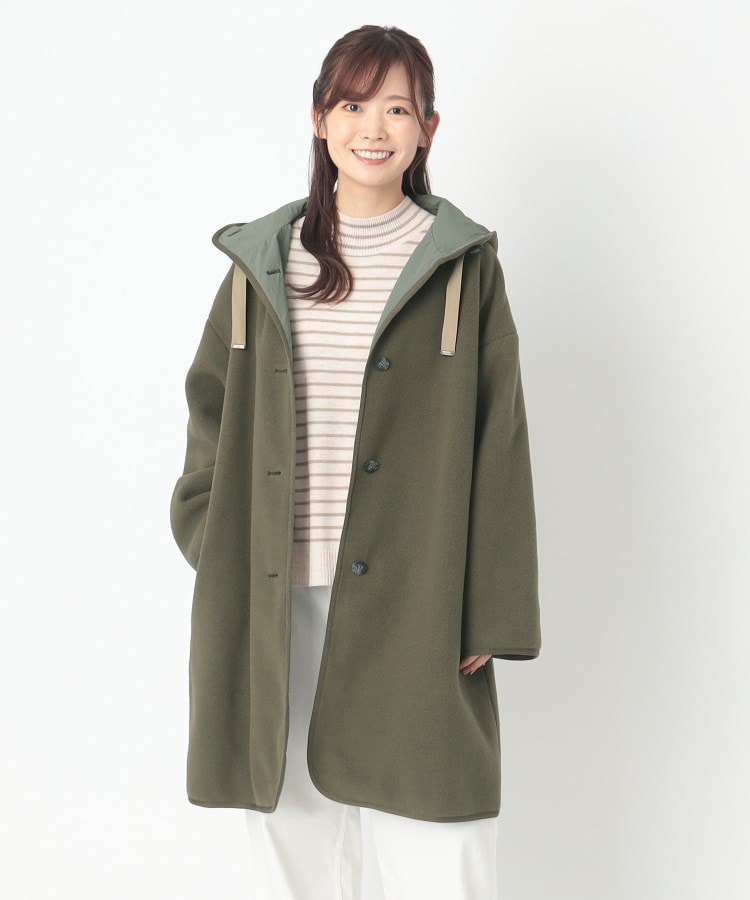 ポーシャル(poushal)のフリースフーテッドミドルコート19