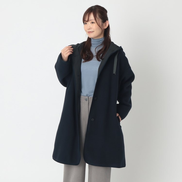 ポーシャル(poushal)のフリースフーテッドミドルコート フーデットコート