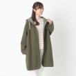 ポーシャル(poushal)のフリースフーテッドミドルコート カーキ(027)