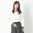 ポーシャル(poushal)の【洗える】ラインポイントプルオーバージャージ アイボリー(004)