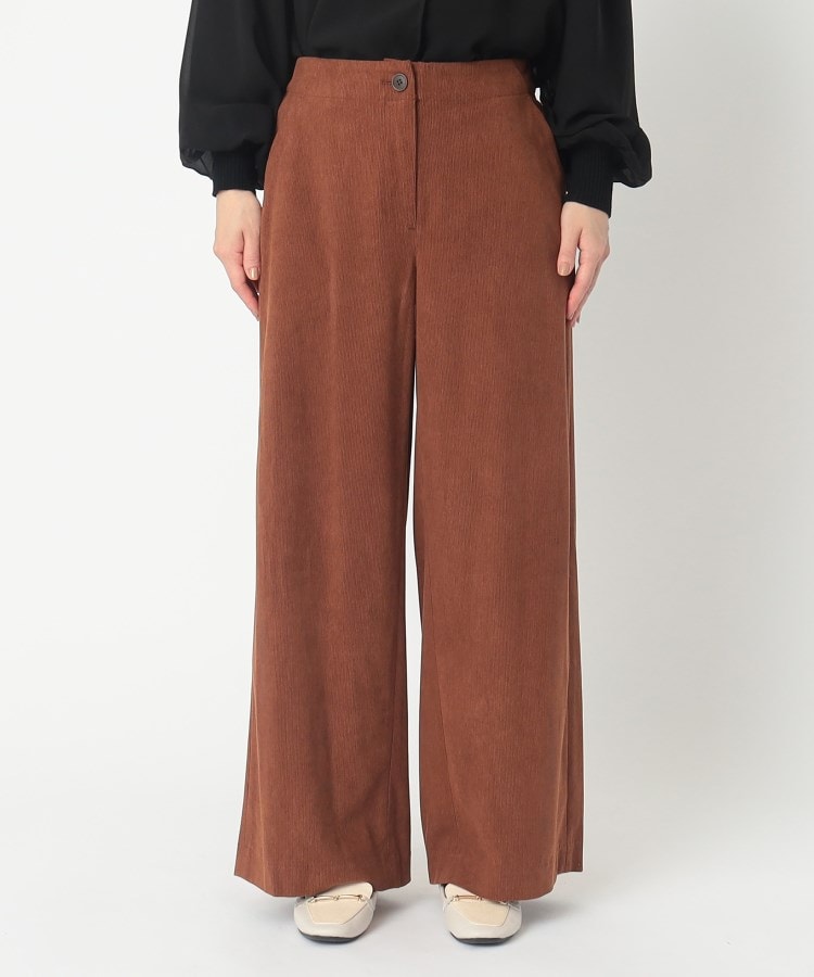 ポーシャル(poushal)の【洗える】コーデュロイワイドパンツ1