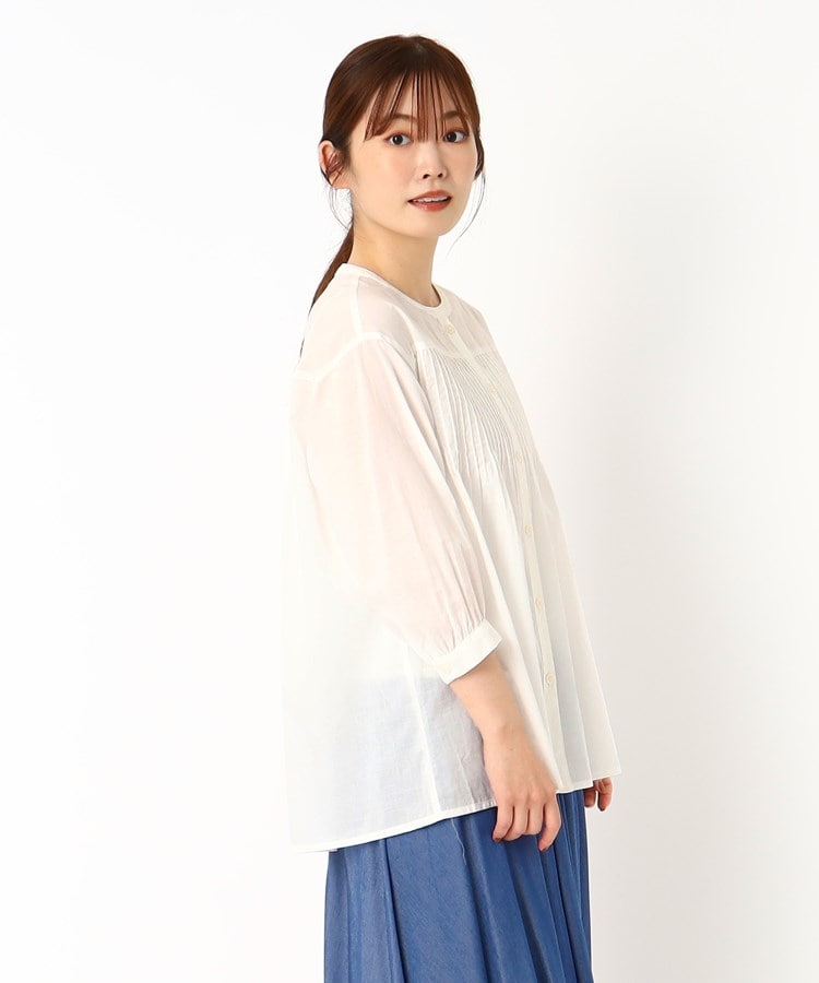 ポーシャル(poushal)の【洗える・薄手・七分袖】タックポイントオーバーブラウス8