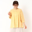 ポーシャル(poushal)の【洗える・薄手・七分袖】タックポイントオーバーブラウス ライトイエロー(030)
