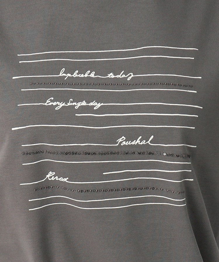 ポーシャル(poushal)の【洗える】ロゴ×ビジューポイント長袖Tシャツ15