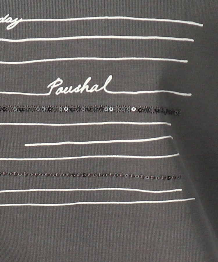 ポーシャル(poushal)の【洗える】ロゴ×ビジューポイント長袖Tシャツ16