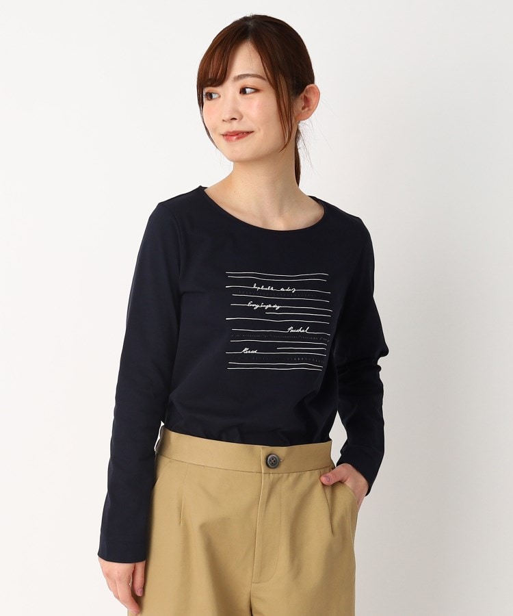 ポーシャル(poushal)の【洗える】ロゴ×ビジューポイント長袖Tシャツ27