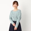 ポーシャル(poushal)の【洗える】ロゴ×ビジューポイント長袖Tシャツ ブルー(091)