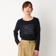 ポーシャル(poushal)の【洗える】ロゴ×ビジューポイント長袖Tシャツ ブルー(093)