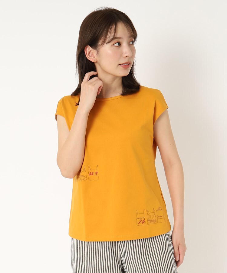 ポーシャル(poushal)の【洗える】トートバッグプリントフレンチスリーブTシャツ16
