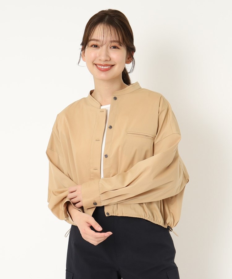 ポーシャル(poushal)の【洗える】裾変化ショートブルゾン風シャツ24